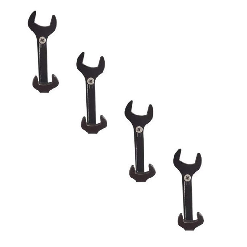 Xinally 4pcs Vintage Wrench Shape Hooks, Black Wall Hooks for Bathroom Kitchen Home or Office Use for Hanging Clothes, Hats, Towels, Clothes, Keys and Other Miscellaneous Items - Image 1